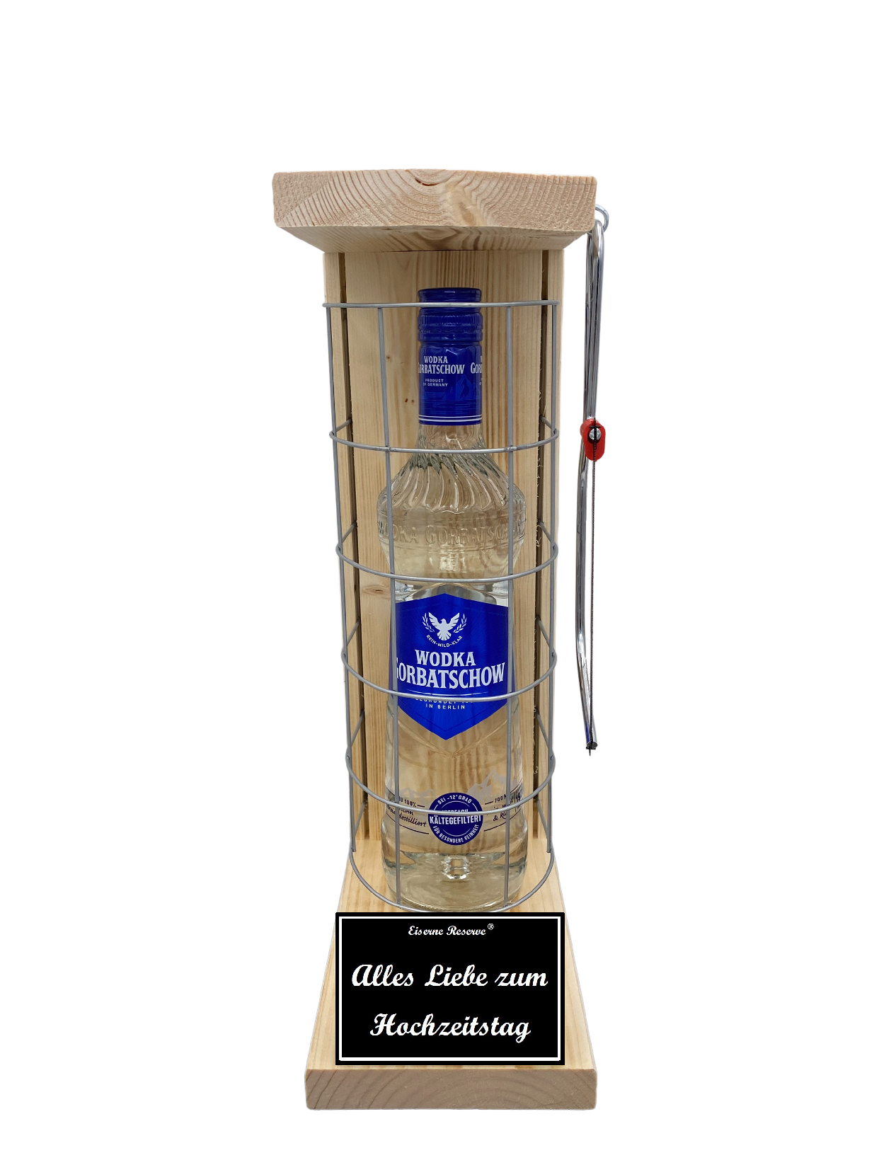 Wodka Eiserne Reserve Gitterkäfig Geschenk zum Hochzeitstag