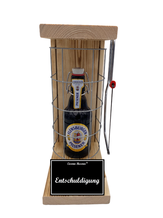 Flensburger Pilsener Eiserne Reserve Gitterkäfig Geschenk Entschuldigung