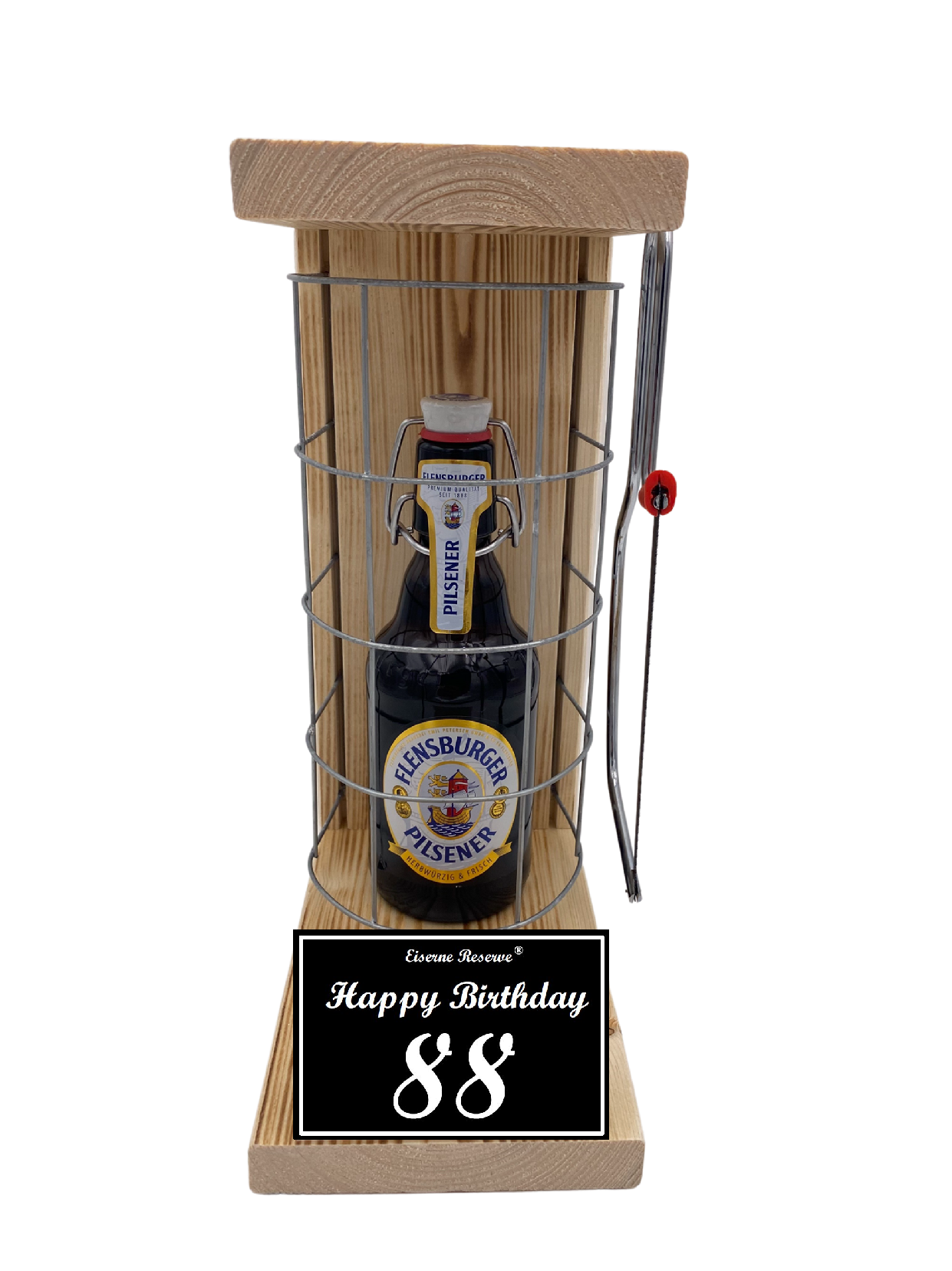 Flensburger Bier Geschenk zum 88 Geburtstag - Eiserne Reserve Gitterkäfig