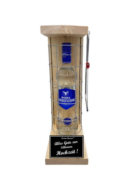 Wodka Eiserne Reserve Gitterkäfig Geschenk zur Silbernen Hochzeit