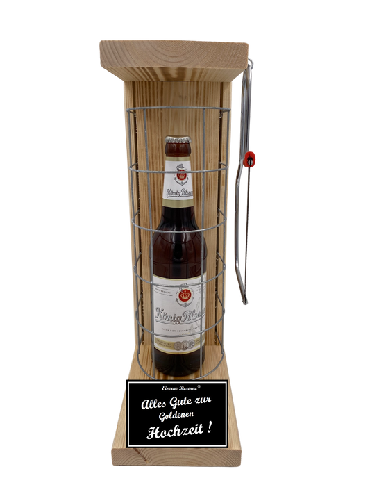 König Pilsener Eiserne Reserve Gitterkäfig Geschenk zur Goldenen Hochzeit