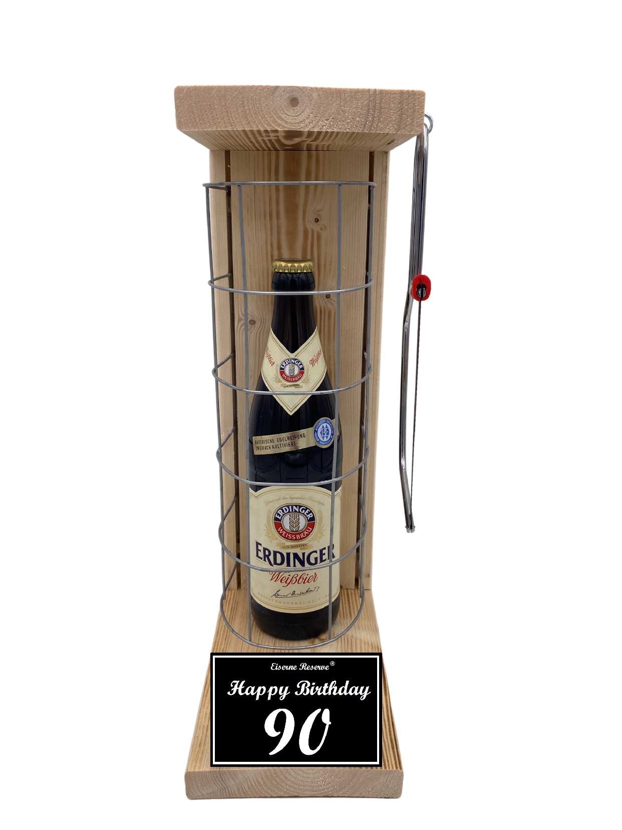 Erdinger Bier Geschenk zum 90 Geburtstag - Eiserne Reserve Gitterkäfig