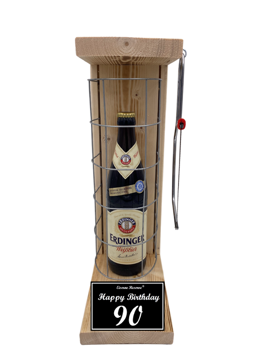 Erdinger Bier Geschenk zum 90 Geburtstag - Eiserne Reserve Gitterkäfig