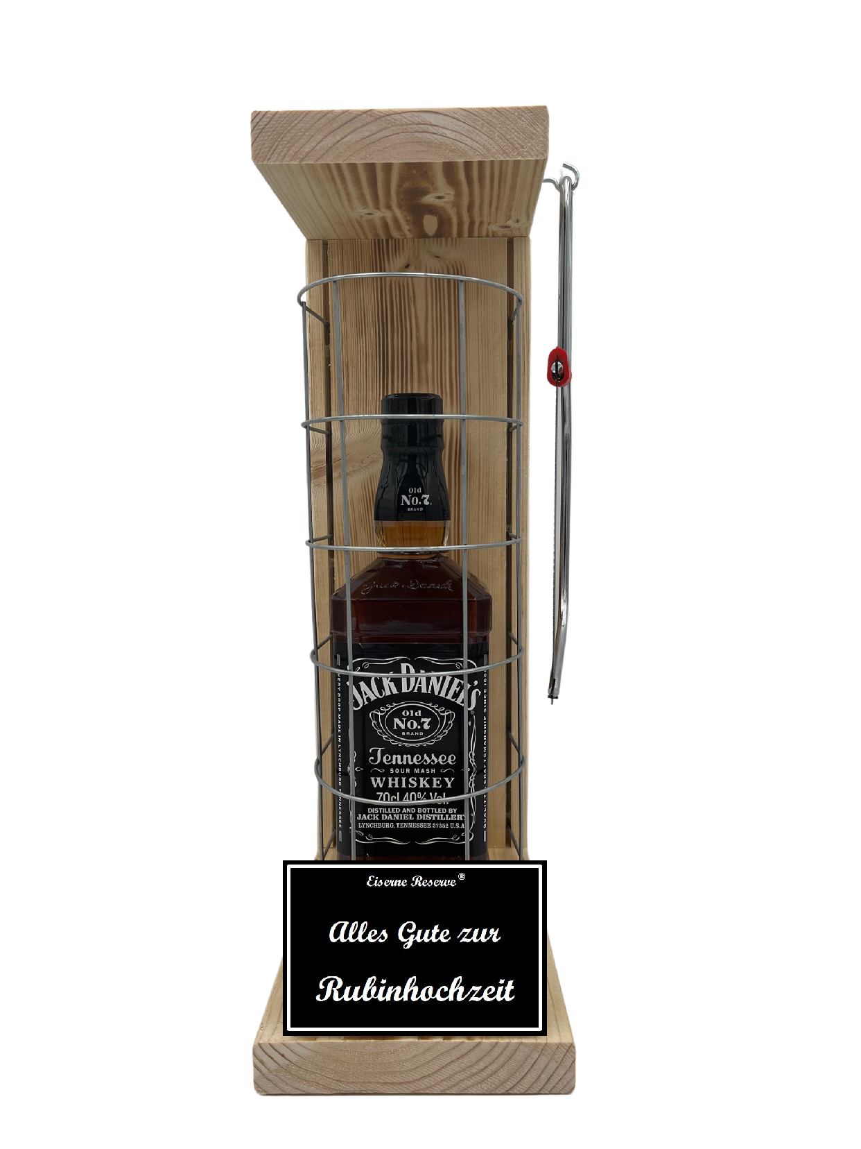 Jack Daniels Eiserne Reserve Gitterkäfig Geschenk zur Rubinhochzeit