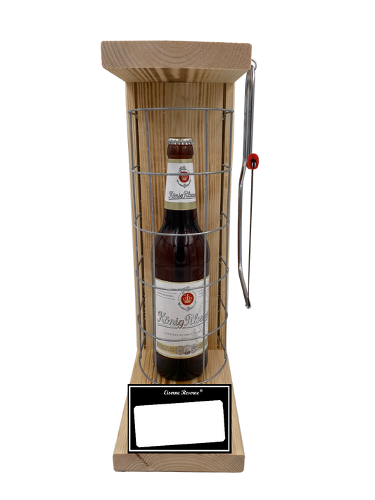 König Pilsener Eiserne Reserve Gitterkäfig Geschenk mit eigenem Text