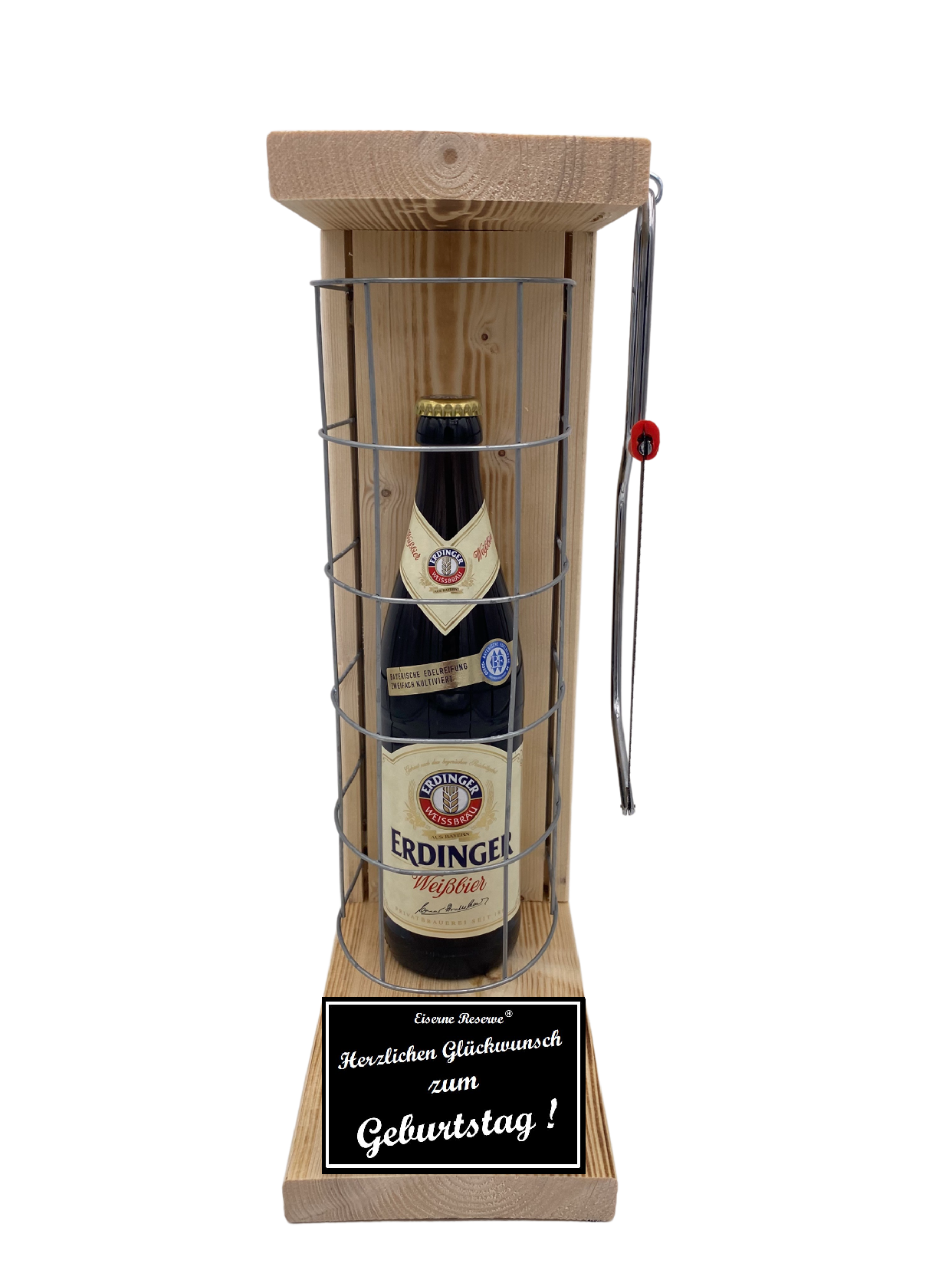 Erdinger Weißbier- Geschenk zum Geburtstag - Eiserne Reserve Gitterkäfig