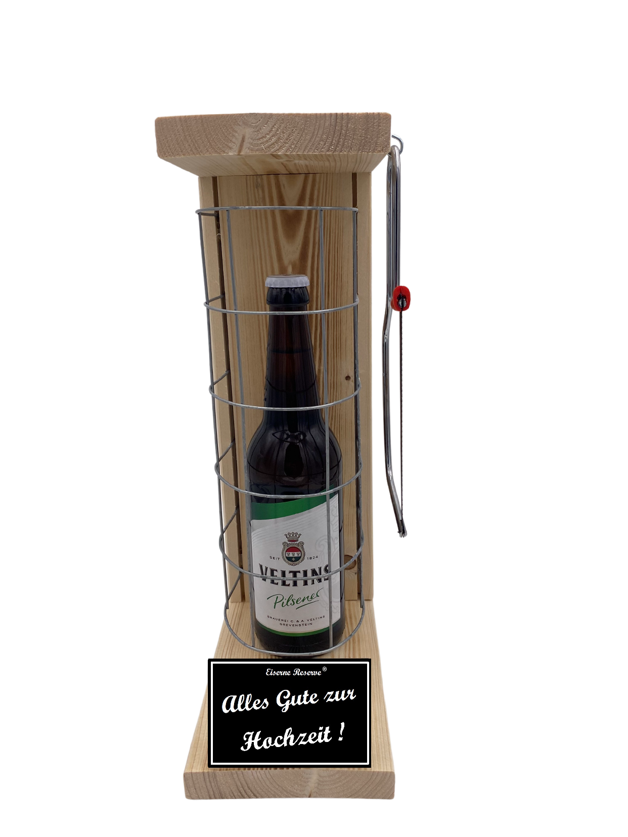 Veltins Pilsener Eiserne Reserve Gitterkäfig Geschenk zur Hochzeit