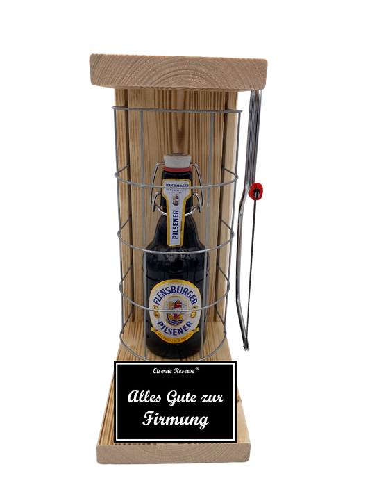Flensburger Pilsener Eiserne Reserve Gitterkäfig Geschenk zur Firmung