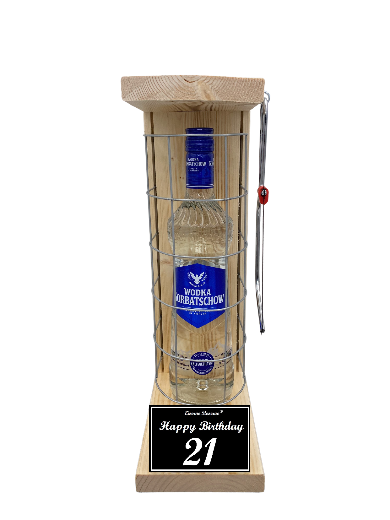Wodka Geschenk zum 21 Geburtstag - Eiserne Reserve Gitterkäfig