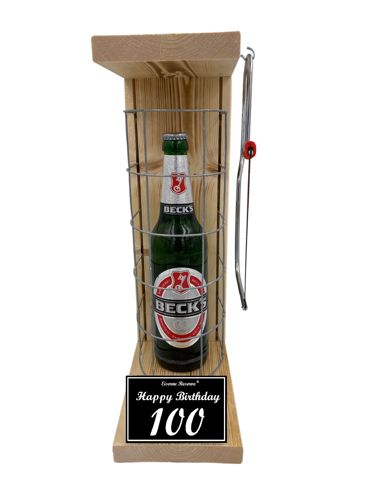 Becks Bier Geschenk zum 100 Geburtstag - Eiserne Reserve Gitterkäfig
