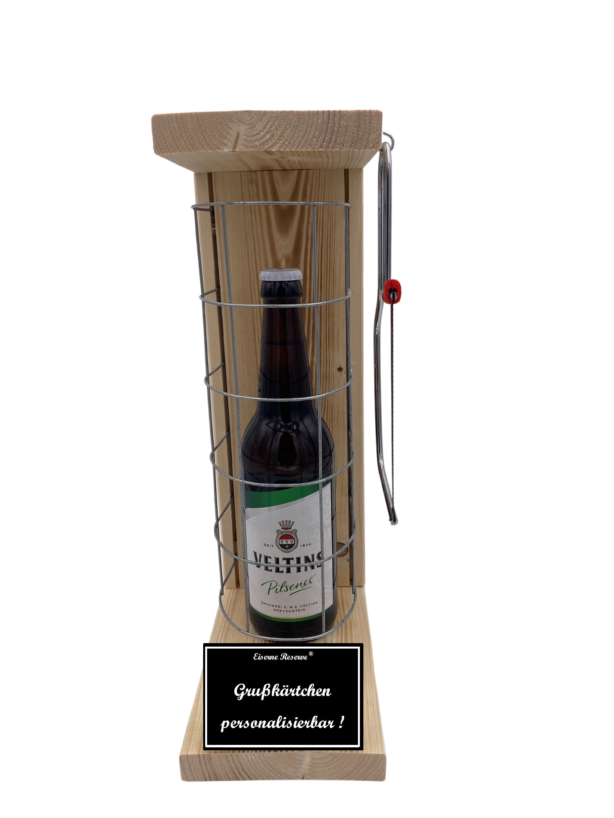 Veltins Pilsener - Personalisiertes Geschenk - Eiserne Reserve Gitterkäfig